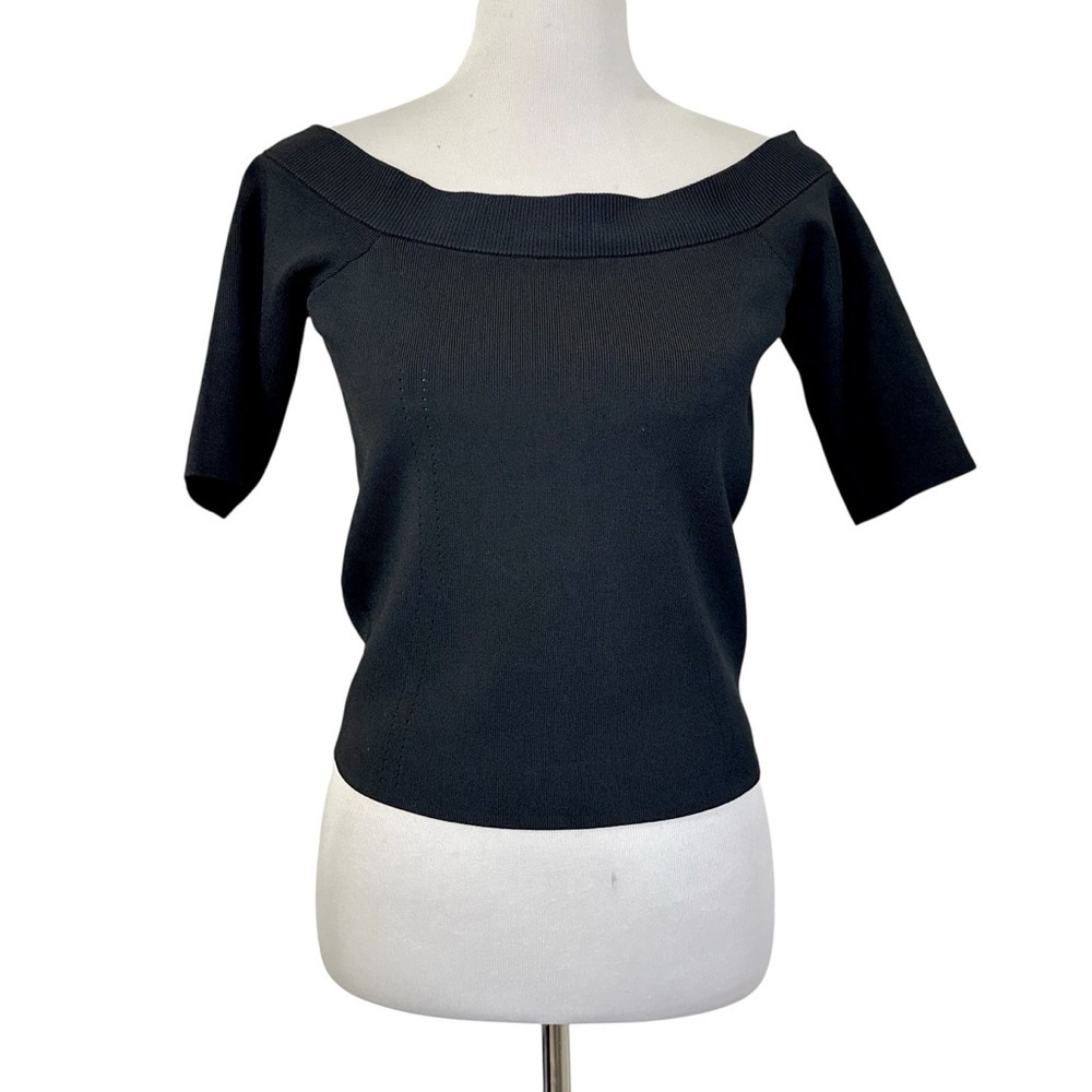 Cara Cara Womens Valentina Off Shoulder Short Sleeve Top Sz XL Black NEW